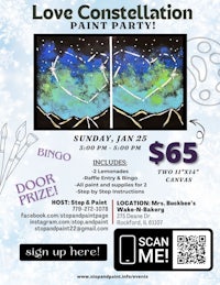 love constellation paint party flyer