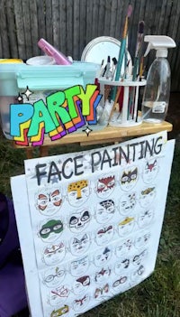 face painting station for a party